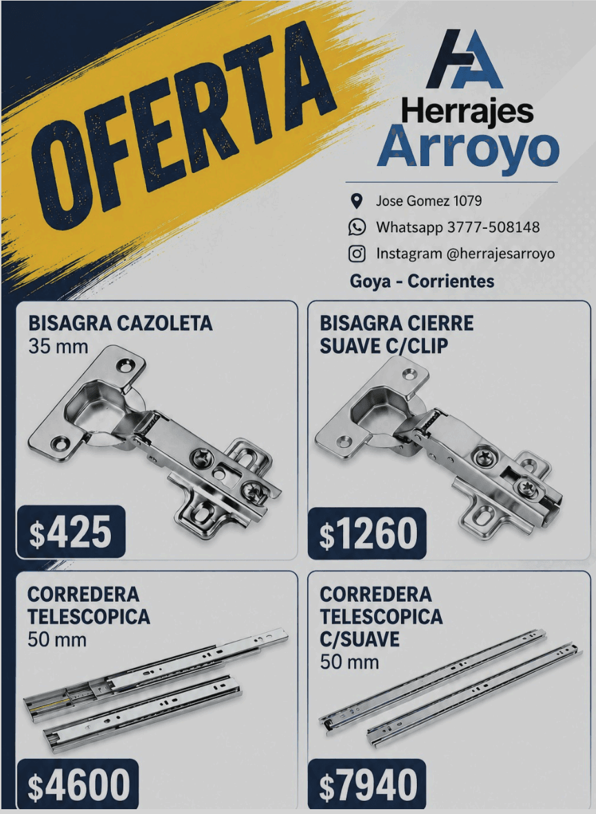 Bisagras y Correderas